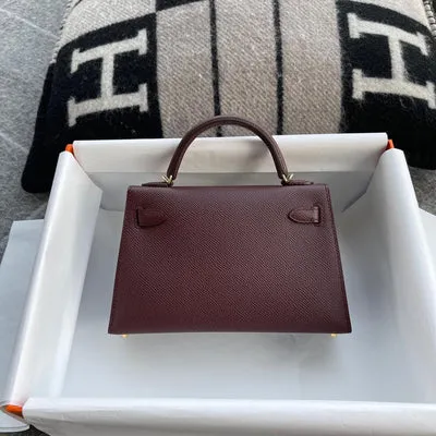 MINI KELLY II (20) EPSOM LEATHER BORDEAUX WITH GOLD HARDWARE (GHW) - 2