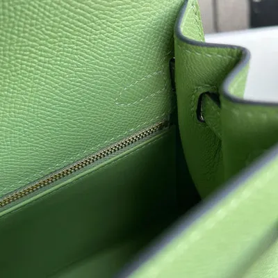 KELLY 25 EPSOM LEATHER VERT CRIQUET WITH GOLD HARDWARE (GHW) - 3