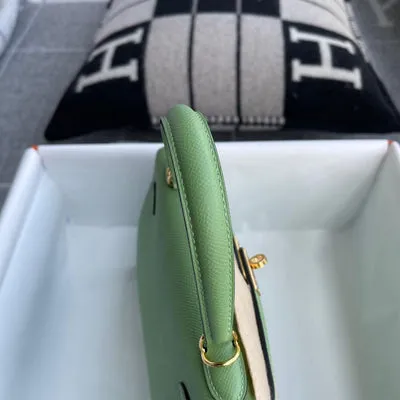 KELLY 25 EPSOM LEATHER VERT CRIQUET WITH GOLD HARDWARE (GHW) - 5