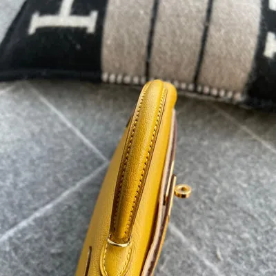MINI KELLY II (20) CHEVRE LEATHER JAUNE AMBRE WITH GOLD HARDWARE (GHW) - 4
