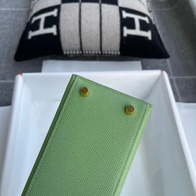 KELLY 25 EPSOM LEATHER VERT CRIQUET WITH GOLD HARDWARE (GHW) - 6