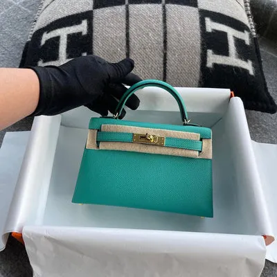 MINI KELLY II (20) EPSOM LEATHER VERT VÉRONE WITH GOLD HARDWARE (GHW) - 1