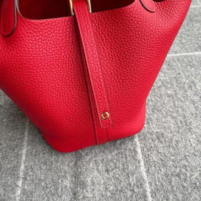 PICOTIN 18 LOCK CLEMENCE LEATHER ROUGE CASAQUE WITH GOLD HARDWARE (GHW) - 4