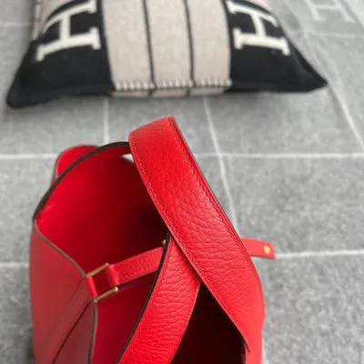 PICOTIN 18 LOCK CLEMENCE LEATHER ROUGE TOMATE WITH GOLD HARDWARE (GHW) - 4