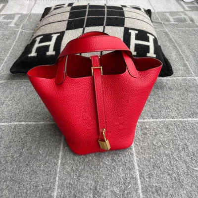PICOTIN 18 LOCK CLEMENCE LEATHER ROUGE CASAQUE WITH GOLD HARDWARE (GHW) - 1