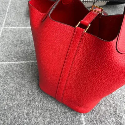 PICOTIN 18 LOCK CLEMENCE LEATHER ROUGE TOMATE WITH GOLD HARDWARE (GHW) - 3