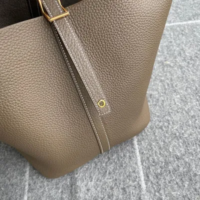 PICOTIN 22 LOCK CLEMENCE LEATHER ETOUPE WITH GOLD HARDWARE (GHW) - 4