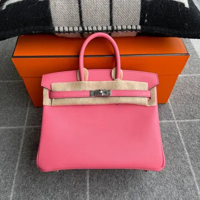 BIRKIN 25 SWIFT LEATHER ROSE AZALEE WITH PALLADIUM HARDWARE (PHW) - 1