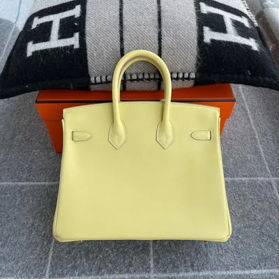 BIRKIN 25 SWIFT LEATHER JAUNE POUSSIN WITH GOLD HARDWARE (GHW) - 2