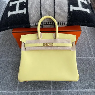 BIRKIN 25 SWIFT LEATHER JAUNE POUSSIN WITH GOLD HARDWARE (GHW) - 1