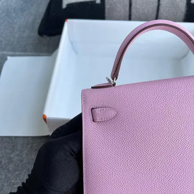 MINI KELLY II (20) EPSOM LEATHER MAUVE SYLVESTRE WITH PALLADIUM HARDWARE (PHW) - 3