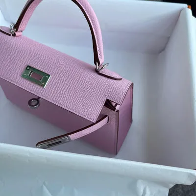 MINI KELLY II (20) EPSOM LEATHER MAUVE SYLVESTRE WITH PALLADIUM HARDWARE (PHW) - 2