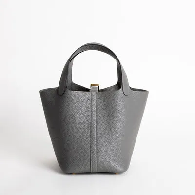 PICOTIN 18 LOCK CLEMENCE LEATHER GRIS MEYER WITH GOLD HARDWARE (GHW) - 2