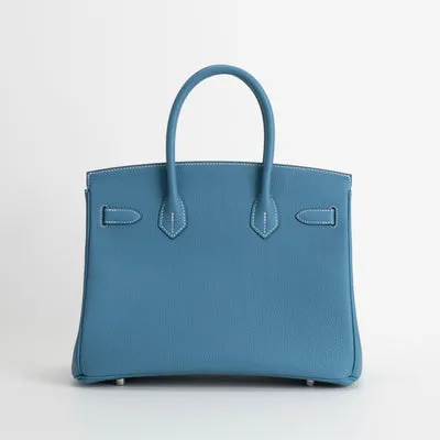 BIRKIN 30 TOGO LEATHER BLEU JEAN WITH PALLADIUM HARDWARE (PHW) - 2