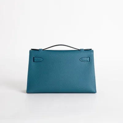 KELLY POCHETTE EPSOM LEATHER VERT BOSPHORE WITH GOLD HARDWARE (GHW) - 2