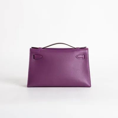 KELLY POCHETTE SWIFT LEATHER ANEMONE WITH PALLADIUM HARDWARE (PHW) - 2