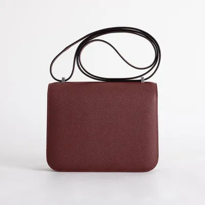 CONSTANCE 18 (MINI) EPSOM LEATHER ROUGE H WITH PALLADIUM HARDWARE (PHW) - 2
