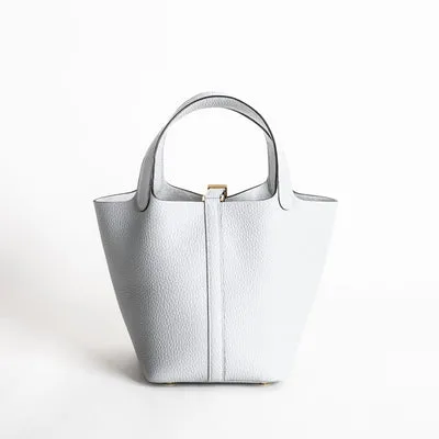 PICOTIN 18 LOCK CLEMENCE LEATHER BLEU PALE WITH GOLD HARDWARE (GHW) - 2