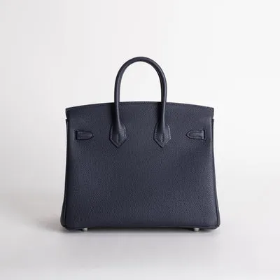 BIRKIN 25 TOGO LEATHER BLEU NUIT WITH PALLADIUM HARDWARE (PHW) - 2