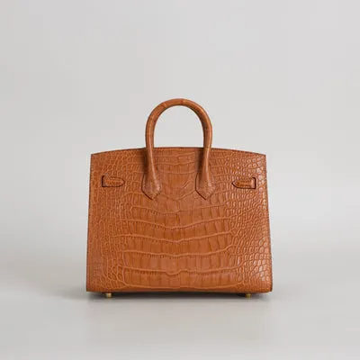 BIRKIN 20 (SELLIER SHAPE) MATTE MISSISSIPPIENSIS ALLIGATOR LEATHER GOLD WITH GOLD HARDWARE (GHW) - 3