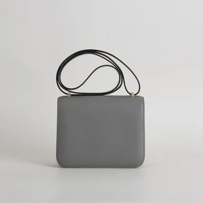 CONSTANCE 18 (MINI) EPSOM LEATHER GRIS MEYER WITH GOLD HARDWARE (GHW) - 3