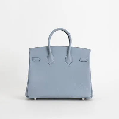 BIRKIN 25 TOGO LEATHER BLEU LIN WITH PALLADIUM HARDWARE (PHW) - 3