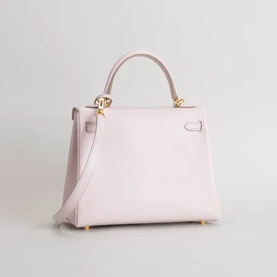 KELLY 25 CHEVRE LEATHER ROSE DARLING WITH GOLD HARDWARE (GHW) - 2