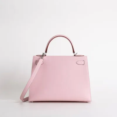 KELLY 28 EPSOM LEATHER ROSE SAKURA WITH PALLADIUM HARDWARE (PHW) - 3