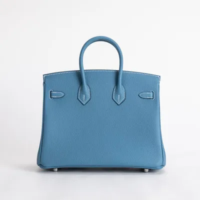 BIRKIN 25 TOGO LEATHER BLEU JEAN WITH PALLADIUM HARDWARE (PHW) - 3
