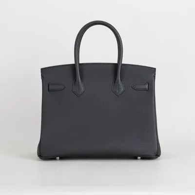 BIRKIN 30 TOGO LEATHER NOIR (BLACK) WITH PALLADIUM HARDWARE (PHW) - 3