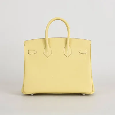 BIRKIN 25 TOGO LEATHER JAUNE POUSSIN WITH PALLADIUM HARDWARE (PHW) - 3