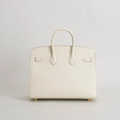 BIRKIN 25 EPSOM LEATHER (SELLIER SHAPE) CRAIE WITH GOLD HARDWARE (GHW) - 3