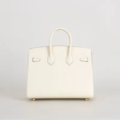 BIRKIN 25 EPSOM LEATHER (SELLIER SHAPE) NATA WITH GOLD HARDWARE (GHW) - 3