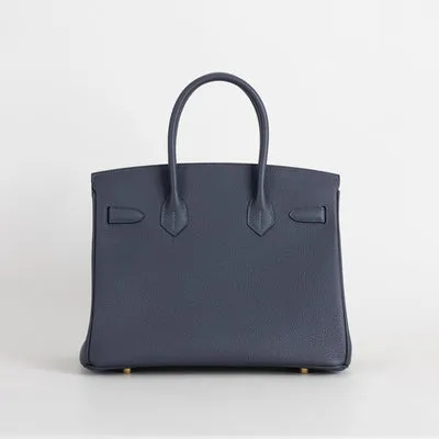 BIRKIN 30 TOGO LEATHER BLEU NUIT WITH GOLD HARDWARE (GHW) - 3
