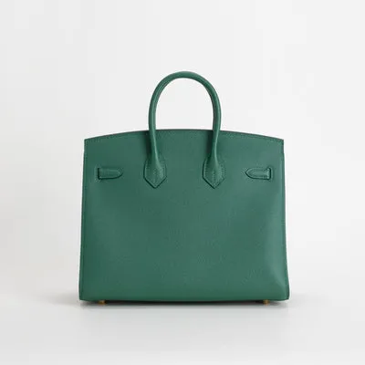 BIRKIN 25 EPSOM LEATHER (SELLIER SHAPE) VERT MOYEN WITH GOLD HARDWARE (GHW) - 3