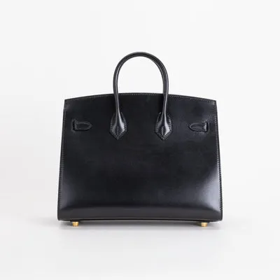 BIRKIN 25 (SELLIER SHAPE) BLACK BOX CALF LEATHER WITH GOLD HARDWARE (GHW) - 3