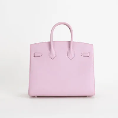 BIRKIN 25 EPSOM LEATHER (SELLIER SHAPE) MAUVE SYLVESTRE WITH PALLADIUM HARDWARE (PHW) - 3