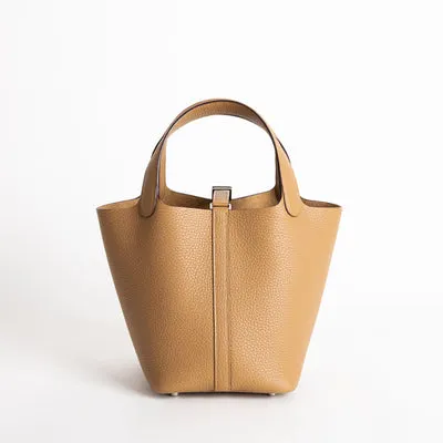 PICOTIN 18 LOCK CLEMENCE LEATHER BISCUIT WITH PALLADIUM HARDWARE (PHW) - 2
