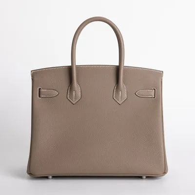 BIRKIN 30 TOGO LEATHER ETOUPE WITH PALLADIUM HARDWARE (PHW) - 2