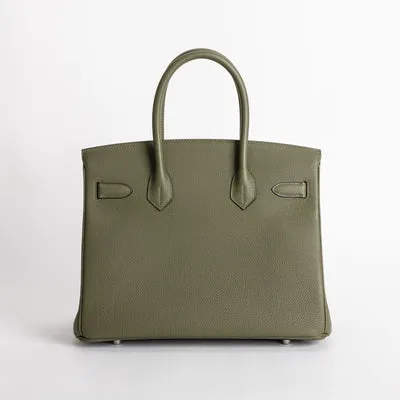 BIRKIN 30 TOGO LEATHER VERT OLIVE WITH PALLADIUM HARDWARE (PHW) - 2