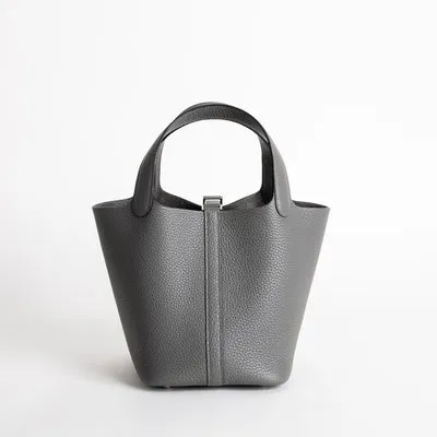 PICOTIN 18 LOCK CLEMENCE LEATHER GRIS MEYER WITH PALLADIUM HARDWARE (PHW) - 2