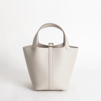 PICOTIN 18 LOCK CLEMENCE LEATHER BETON WITH GOLD HARDWARE (GHW) - 2