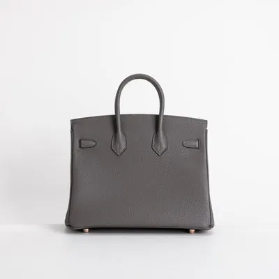BIRKIN 25 TOGO LEATHER ETAIN WITH ROSE GOLD HARDWARE (RGHW) - 2
