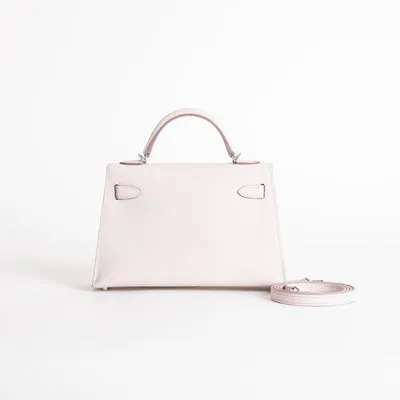 MINI KELLY II (20) EPSOM LEATHER MAUVE PALE WITH PALLADIUM HARDWARE (PHW) - 2