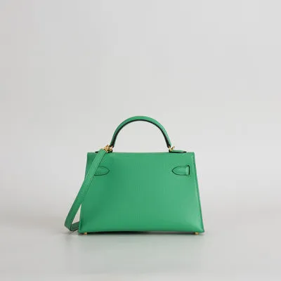 MINI KELLY II (20) EPSOM LEATHER BAMBOO WITH GOLD HARDWARE (GHW) - 3