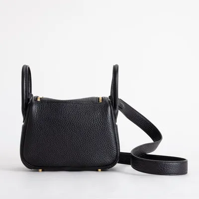 MINI LINDY 20 CLEMENCE LEATHER NOIR (BLACK) WITH GOLD HARDWARE (GHW) - 3