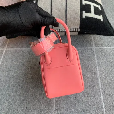 MINI LINDY 20 SWIFT LEATHER ROSE D'ETE WITH PALLADIUM HARDWARE (PHW) - 4