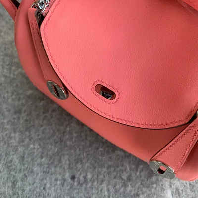 MINI LINDY 20 SWIFT LEATHER ROSE D'ETE WITH PALLADIUM HARDWARE (PHW) - 6