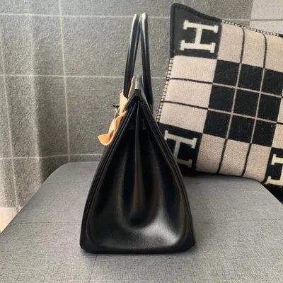 BIRKIN 35 SO BLACK BOX CALF LEATHER WITH PVD BLACK HARDWARE (LIMITED) - 4