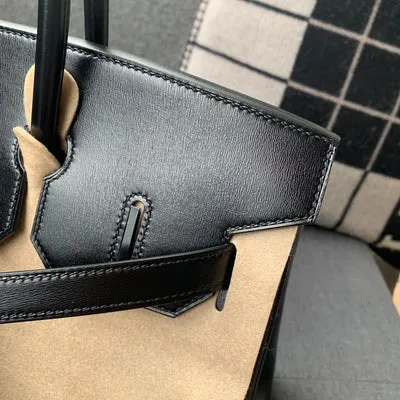 BIRKIN 35 SO BLACK BOX CALF LEATHER WITH PVD BLACK HARDWARE (LIMITED) - 7